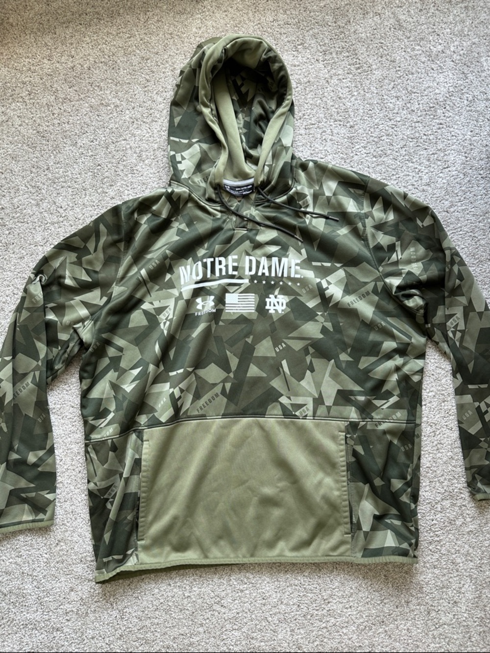 Under Armour Notre Dame Geometric Camo Hoodie - Olive